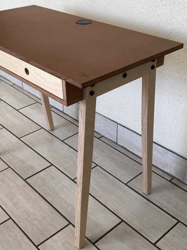 Regular desk made from MDF and birch ply
